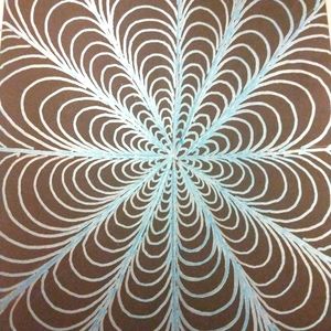 Metallic blue line art